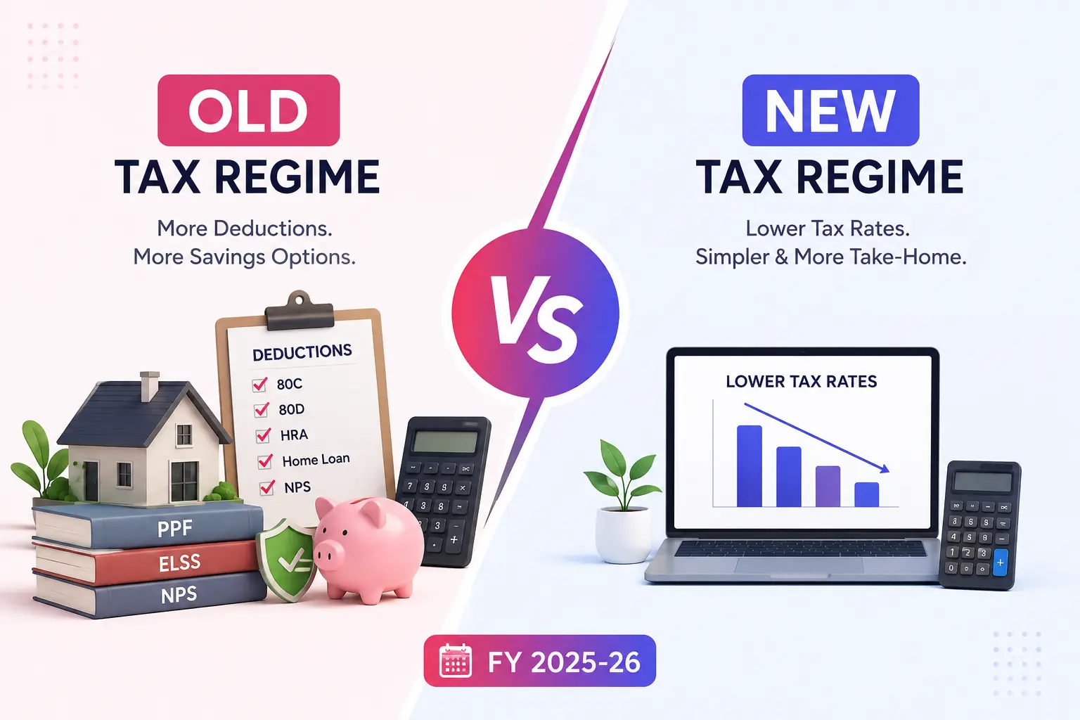 New Tax Regime vs Old Tax Regime — FY 2025-26 Comparison New Tax Regime vs Old Tax Regime — FY 2025-26 Comparison